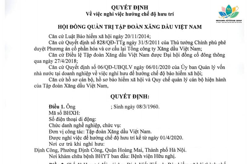 Quyết định nghỉ hưu