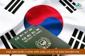 Ảnh Visa Hàn Quốc và lá cờ Hàn Quốc