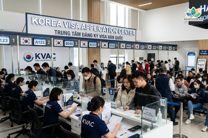 KVAC là viết tắt của Korea Visa Application Center (Trung tâm Đăng ký Thị thực Hàn Quốc)